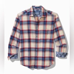 Tommy Bahama Canyon Beach Window Pane Stretch Flannel Shirt 2XLB Big & Tall